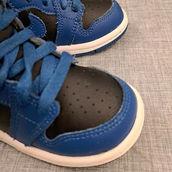 Size 6C Nike Air Jordan 1 Retro High OG TD - Dark Marina Blue 2021 AQ2665-404 - Picture 11 of 12